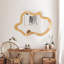 Miroir mural 33,46 "x 22,24" de forme irrégulière avec cadre en bois naturel