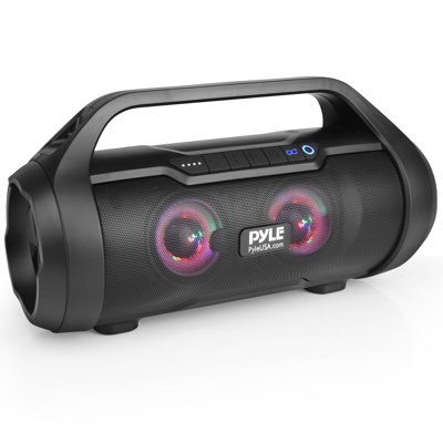 Pyle Wireless Portable Bluetooth Boombox Speaker - 40W Max 2.0CH Rechargeable Boom Box Speaker Portable Barrel Loud Stereo System With AUX Input/USB/SD/Fm Radio, 3" Subwoofer, Voice Control - PBMWP185
