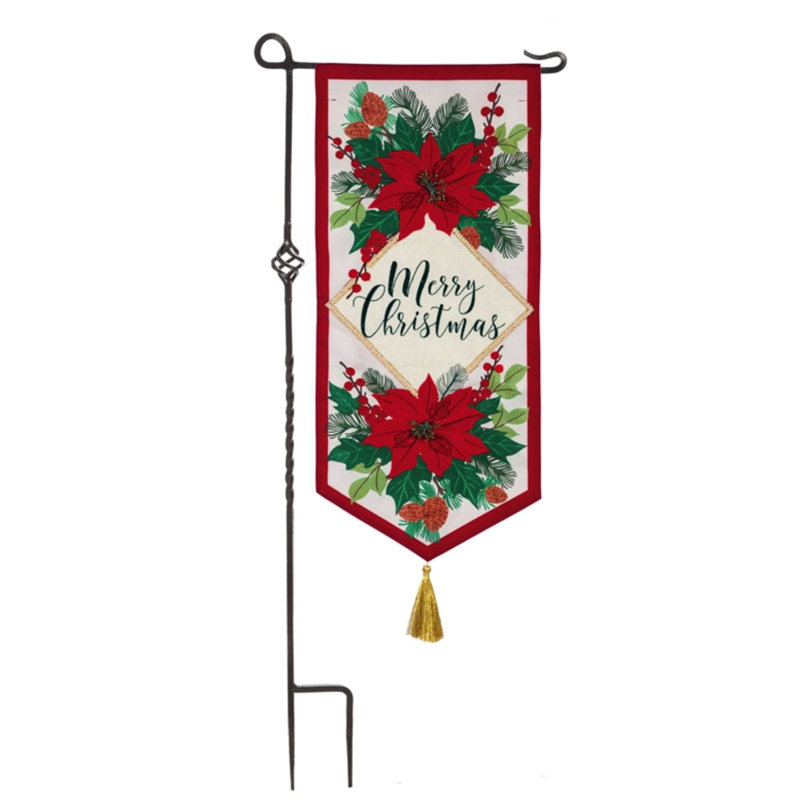 Drapeau de jardin Drummans Christmas Poinsettias