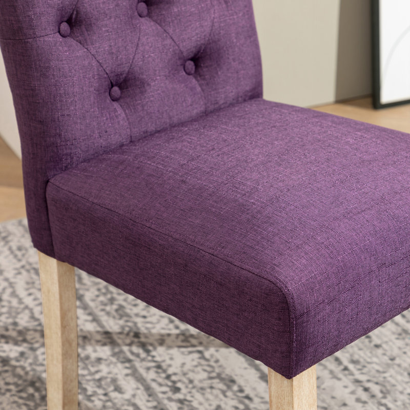 Ensemble de salle à manger 5 pièces Banff, table ronde avec 4 chaises capitonnées Banff, mauve Banff, Mauve