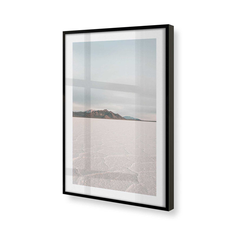 Imprimé d'horizons salés, Cadre noir satiné, H 25 po x l 19 po x P 1,25 po