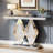 47.24" Mirrored Console Table With Acrylic Diamonds, Silver Sofa Table For Entryway