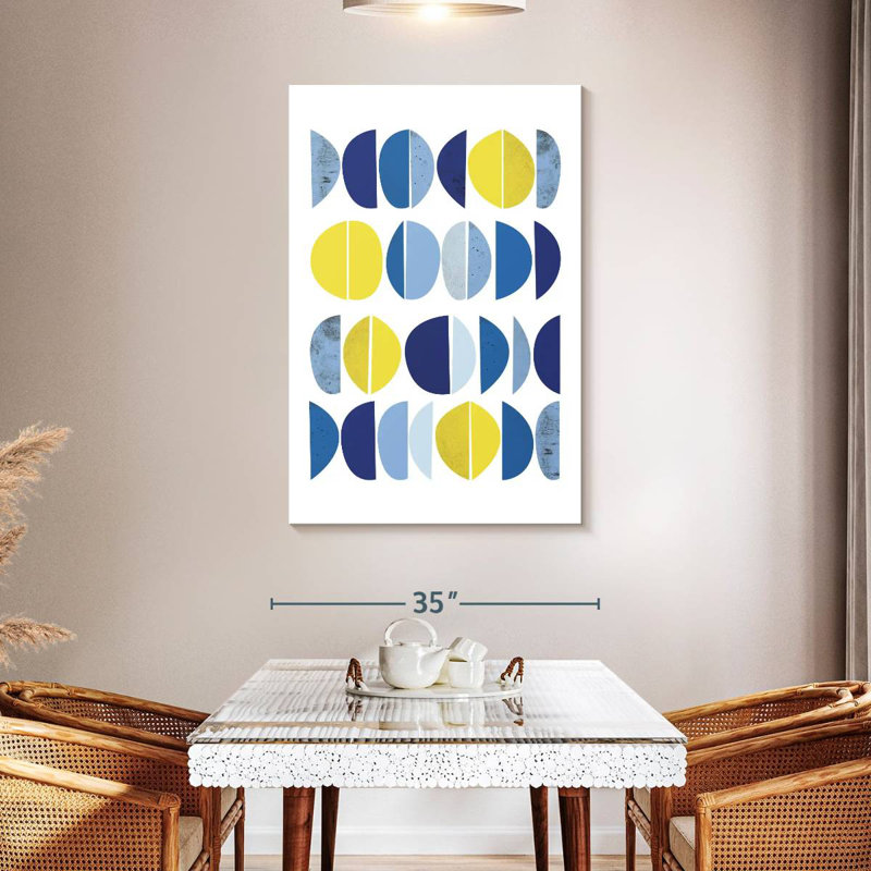 Avery bleu jaune moderne II, H 48 po x l 32 po