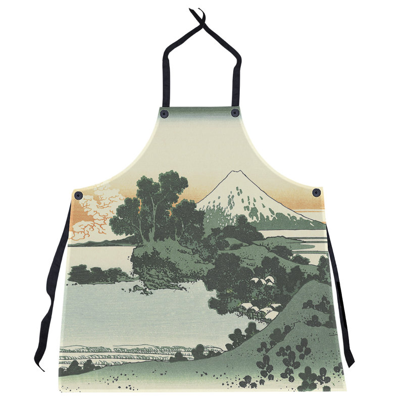 Tablier Katsushika Hokusai Shichiri dans la province de Sagami, Vert / Orange