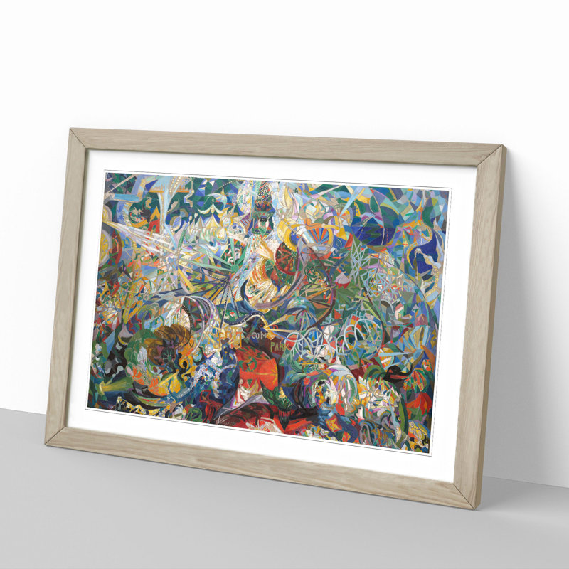 Coney Island by Joseph Stella - Picture Frame Graphic Art, Oak Framed, 27cm H x 36cm W x 2cm D