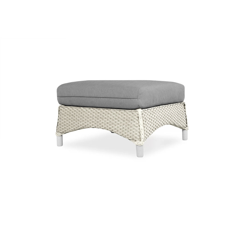 Mandalay Outdoor Ottoman, Rumba Straw, Linen