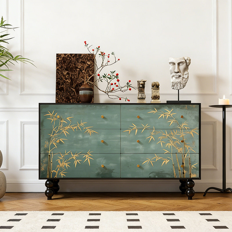 Armoire d'entrée à six tiroirs Mid-Century
