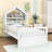 Wood House Bed with Storage Headboard-391070135-391070129