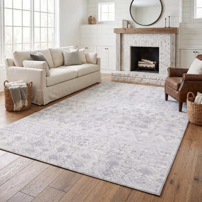 8'X10' Machine Woven Non-Slip Geometric Area Rug