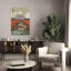«Beautiful River at Dusk», art abstrait rétro, forêt, art mural-734326459