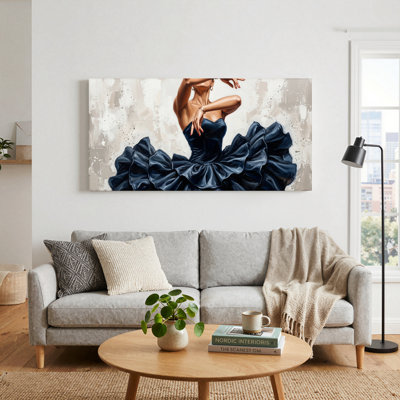 Ensemble de 1 tableau sur toile représentant une robe de ballet