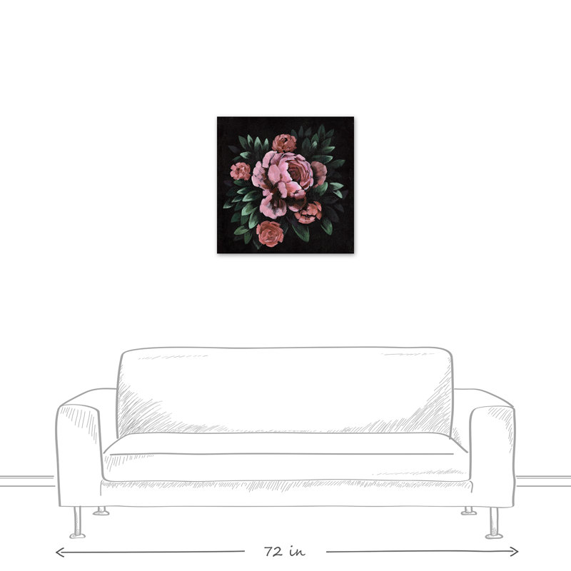 Dark Moody Florals 24x24 Canvas Wall Art