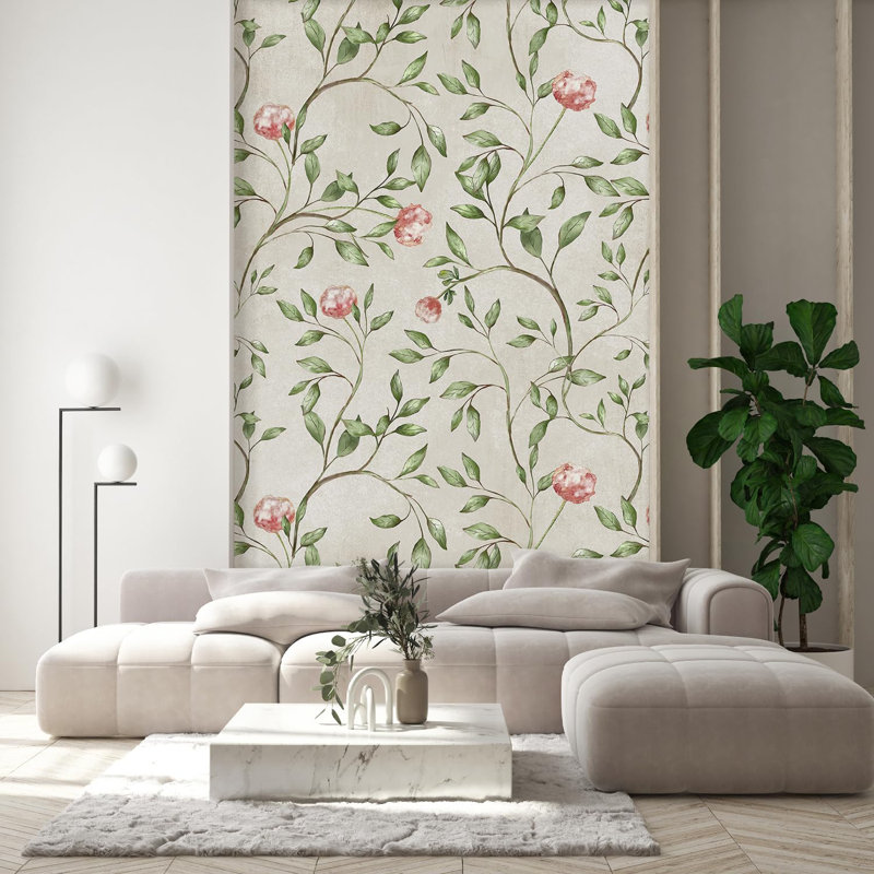 Bordure florale pelez et collez, L 72 po x l 48 po