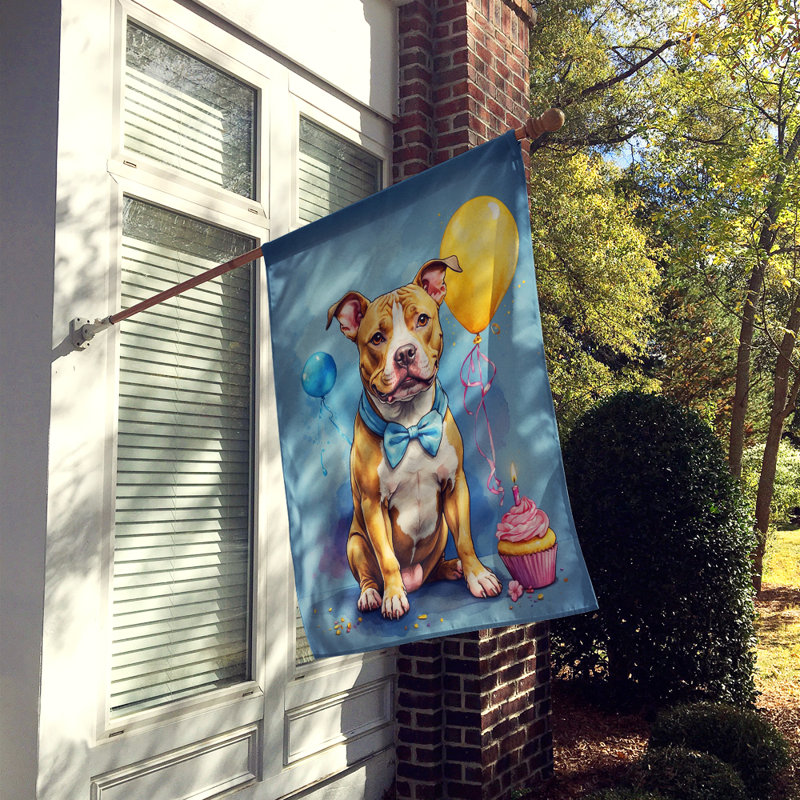 Drapeau «Happy Birthday House», Pitbull-terrier