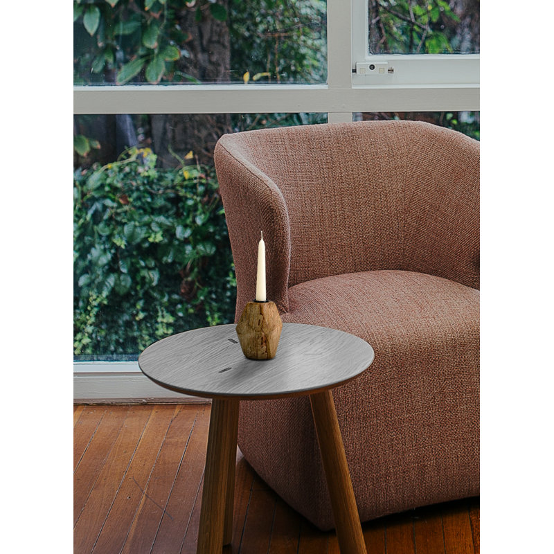 Bougeoir de table en bois, H 4 po x l 3 po x P 3 po