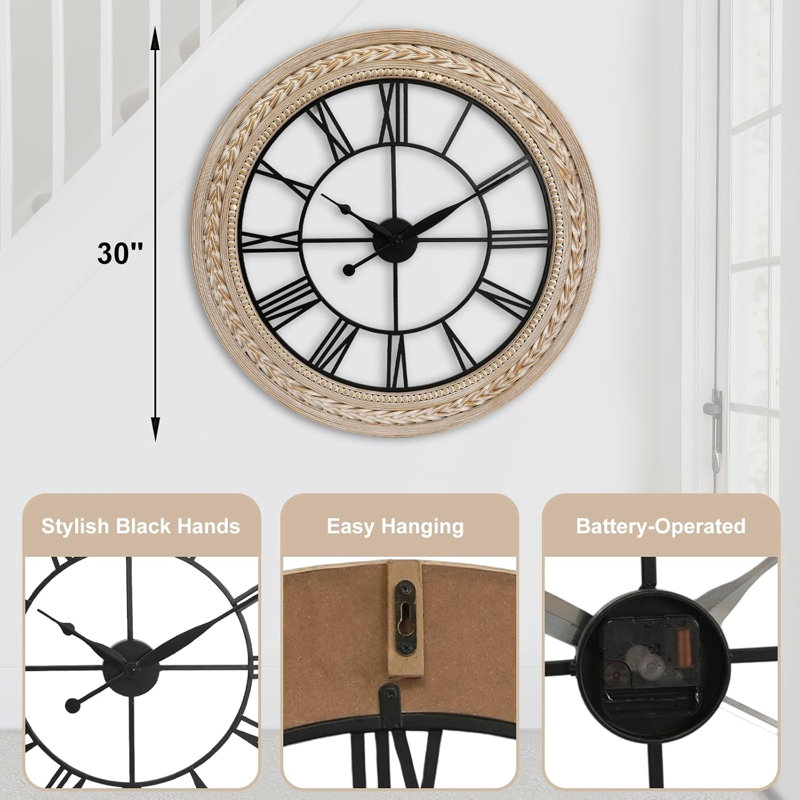 Large Bamboo Wall Clock