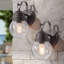 Applique murale d'extérieur en verre bullé 2 ampoules (ensemble de 2)-1255607001