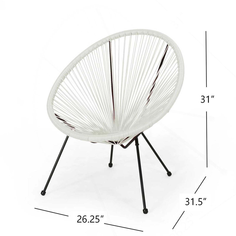 Ensemble de 2 chaises d'extérieur Modern Clean Lines, White
