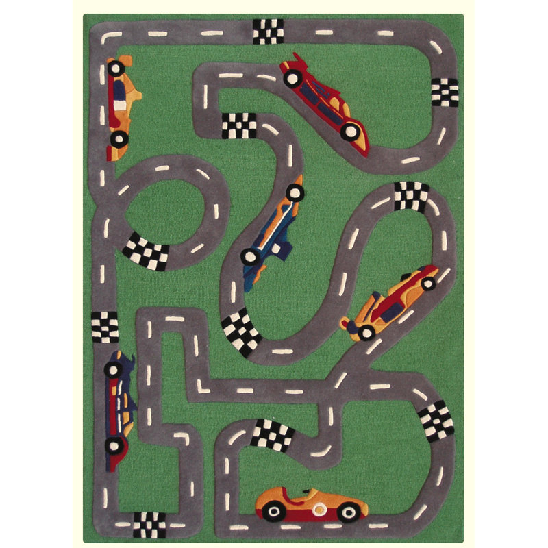 Doursounian Race Track Kids Rug, Rectangle 3'7.2'' x 5'6''