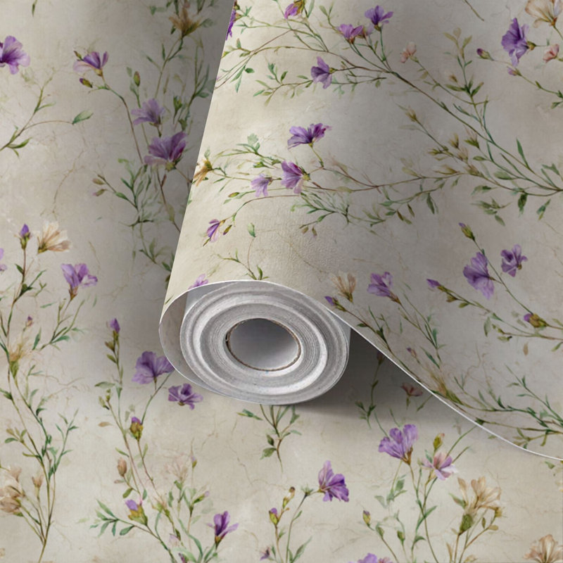 Papier peint auto-adhésif Peel and Stick Elegant Botanical Aquarelle, 117.6" L x 22.8" W