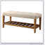 Banc de siège rembourré beige et chêne touffeté