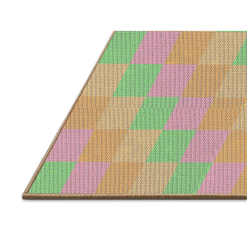 Tapis rose motif/brun/vert Wellfleet, Rectangle 5 pi x 8 pi