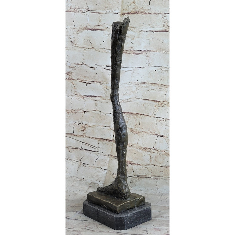 Yoplac Leg By Alberto Giacometti - Bronze Metal Sculpture Statue On Marble Base