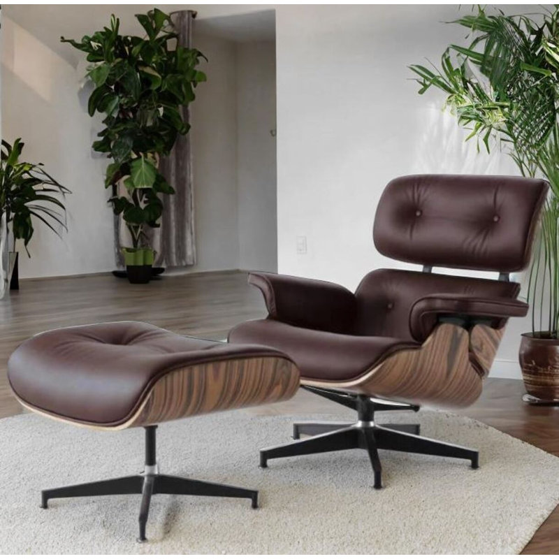 Nairobi Genuine Leather Lounge Chair, Chocolate