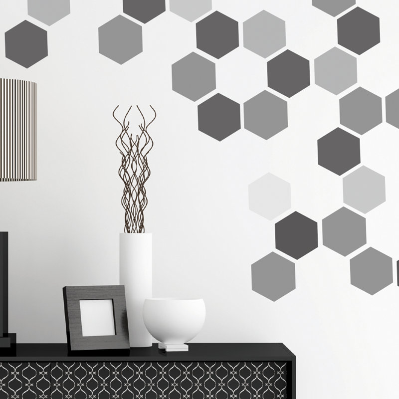 Adhésifs décoratifs hexagonaux, Noir