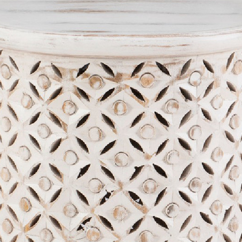 Eakin Solid Wood End Table, White