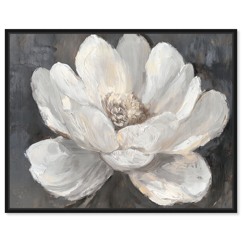 Art Remedy, fleurs en sourdine sur toile, Blossom of the Void, H 21 po x l 17 po, Cadre flottant noir