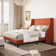 Bowdoin Modern Linen Upholstered Wingback Platform Bed with Wooden Slats