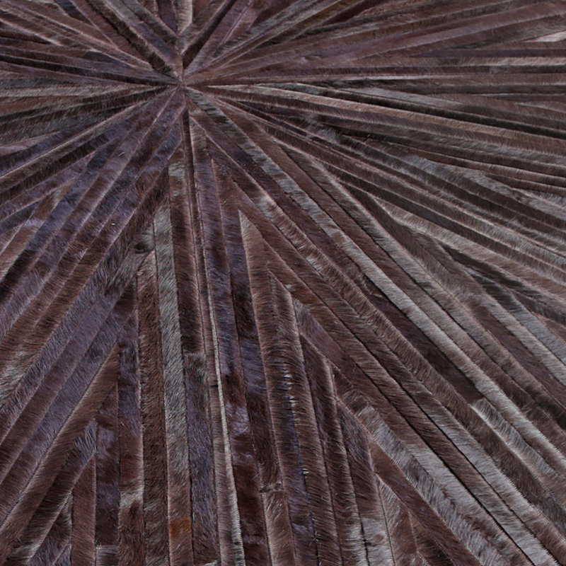 Art Hide Cowhide Area Rug in Brown, Round 4'