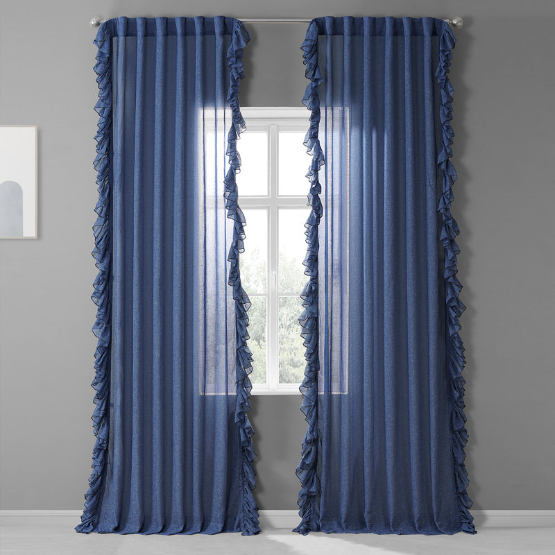 Rideaux transparents en lin Lucienne, l 50 po x L 84 po, Nickel
