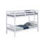 Transitional Twin Over Bunk Bed, White Finish, Arch Design, Solid & Engineered Wood, Joint, Simple Assembly Slat Style, Insert Lock, Bedroom
