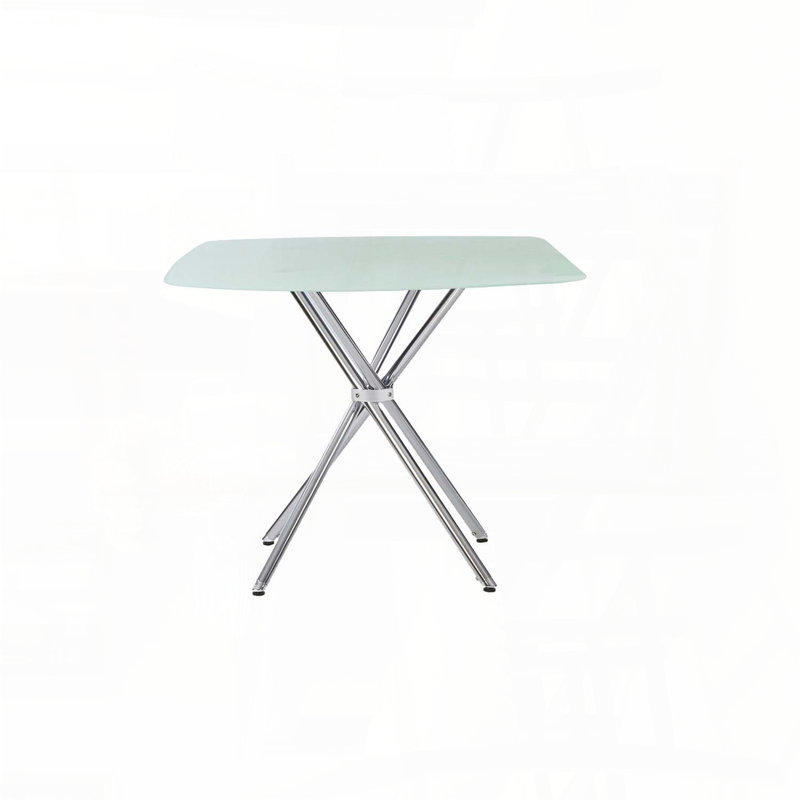 36" Square Frosted Tempered Glass Dining Table