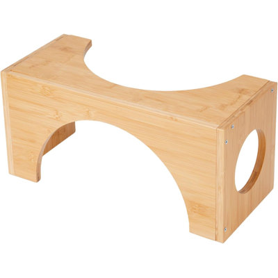 Toilet Stool - Flip, 7" and 9" Adjustable Heights, Brown - Improve Bathroom Posture and Comfort
