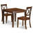3 Piece Dining Room Table Set Contains a Square Kitchen Table and 2 Dining Chairs, Mahogany-335319898-384504296-384504295