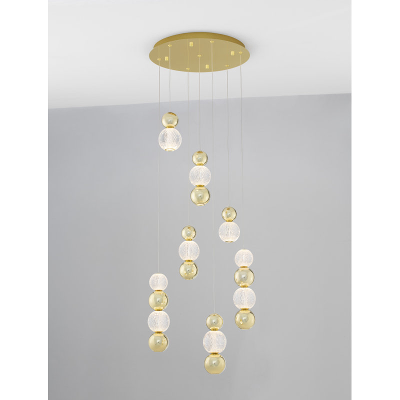 9 - Light Gold LED Cluster Pendant
