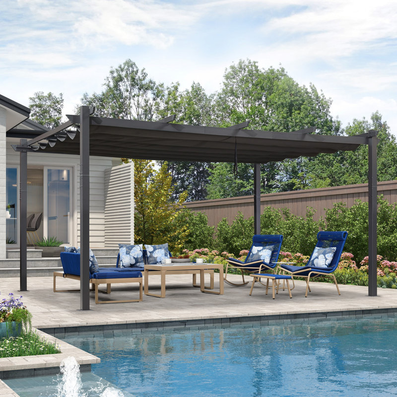 5m x 3.5m Aluminum Pergola, Grey