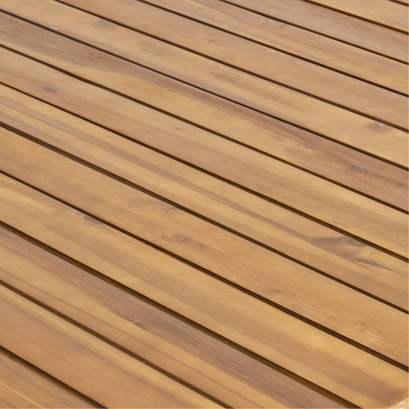 Table de salle à manger d'extérieur en bois massif de 69 po