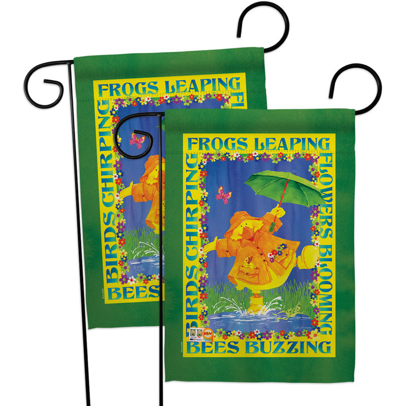 Mélange de polyester à 2 côtés 19 x 13 po spring duckling drapeau de jardin