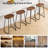 llle Solid Wood Backless Saddle Seat with Footrest Stool Set-1183390070-1183390024-1183390028