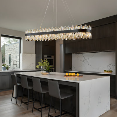 Light Dimmable Square / Rectangle Crystal Chandelier