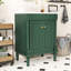 Ensemble de meuble-lavabo simple autoportant avec lavabo en céramique et armoire de rangement Eichman-1080865504