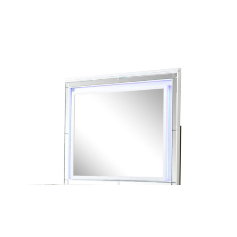 Sterling Mirror Framed LED Mirror Made With Wood(INCLUDES ONLY MIRROR), White
