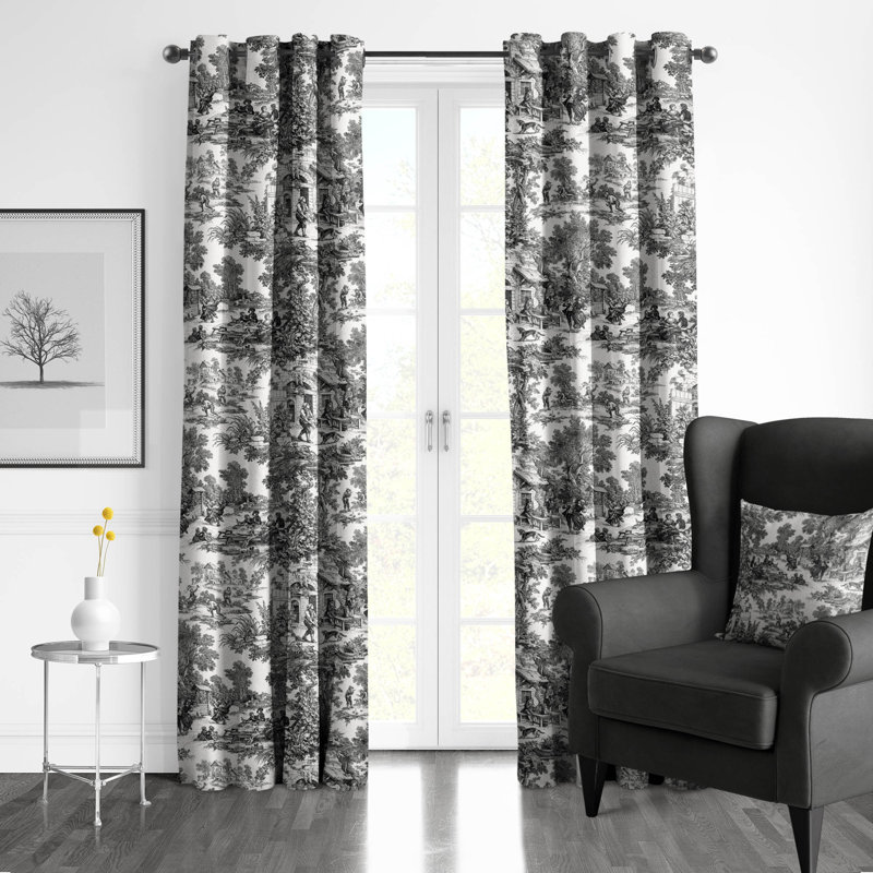 Paire de rideaux Au Village Toile, L 50 po x L 144 po, Ébène