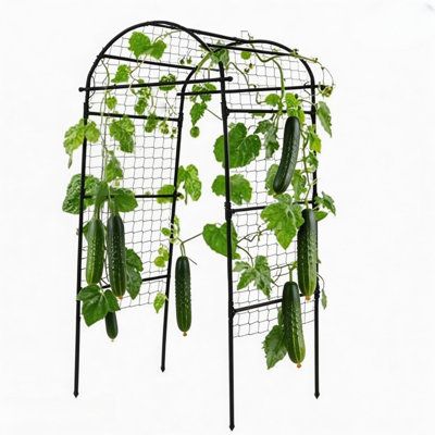 6.8x3x2.6FT Arch Trellis for Raised Beds Plant Support for Cucumbers, Melons, Grapes, Roses & Climbing Vegetables, Outdoor Rust-Resistant Trellis for Vertical Growing
