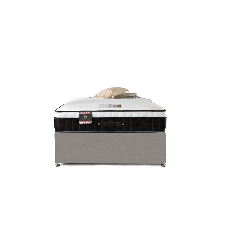 Aspelare Pocketsprung Divan Bed Set, Super King (6'), Silver Linen, No Storage