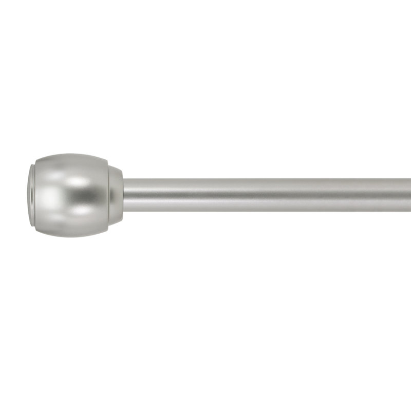 Vivo Metal Adjustable Single Curtain Rod, 26" - 48" W, Silver